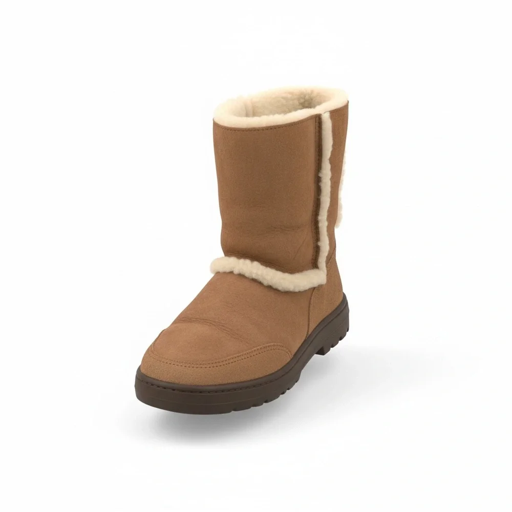 Like New Worn Once UGG Women's Mid-Calf Shearling Boots in Chestnut Brown - Picture 4 of 15